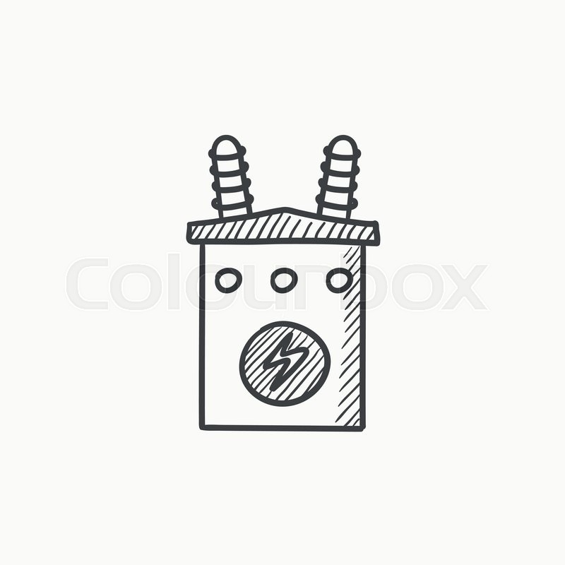 800x800 High Voltage Transformer Vector Sketch Stock Vector Colourbox