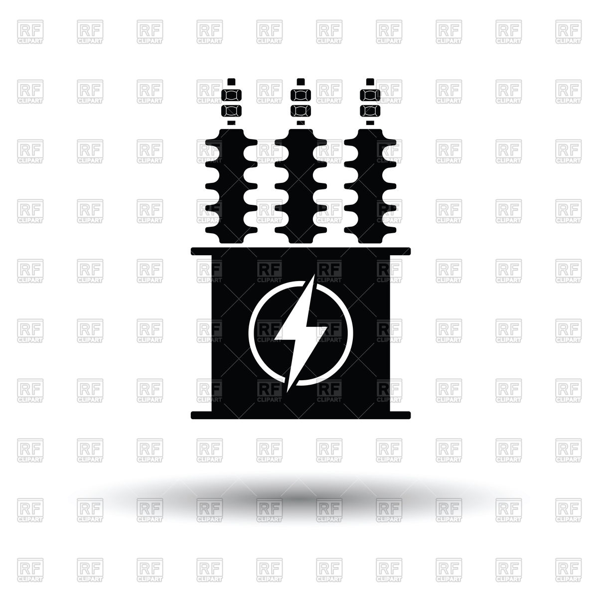 1200x1200 Electric Transformer Icon With High Voltage Sign Vector Image