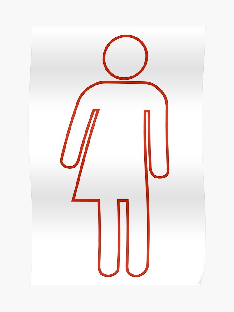 750x1000 Transgender Symbol, Red Outline Poster