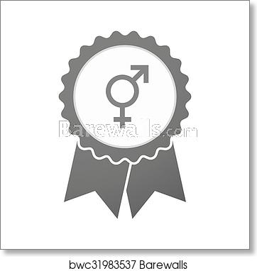 362x382 Vector Badge Icon With A Transgender Symbol, Art Print Barewalls