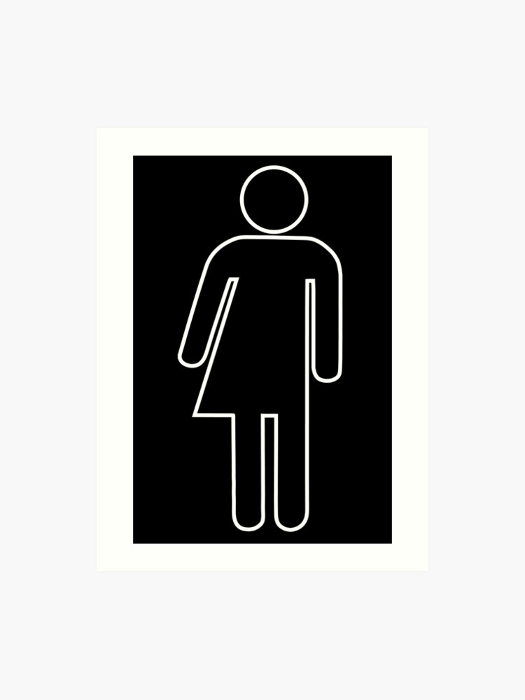 750x1000 White Outline Transgender Icon Design Art Print