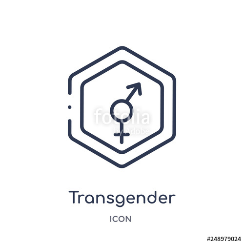 500x500 Transgender Icon From Social Outline Collection Thin Line