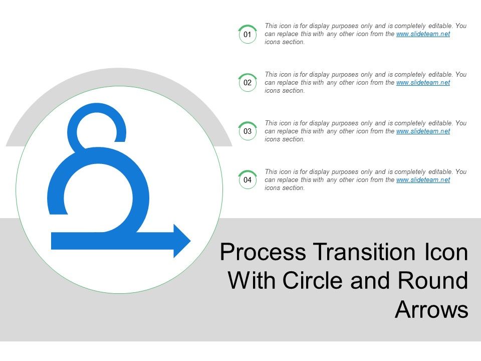 960x720 Process Transition Icon With Circle And Round Arrows Ppt Images