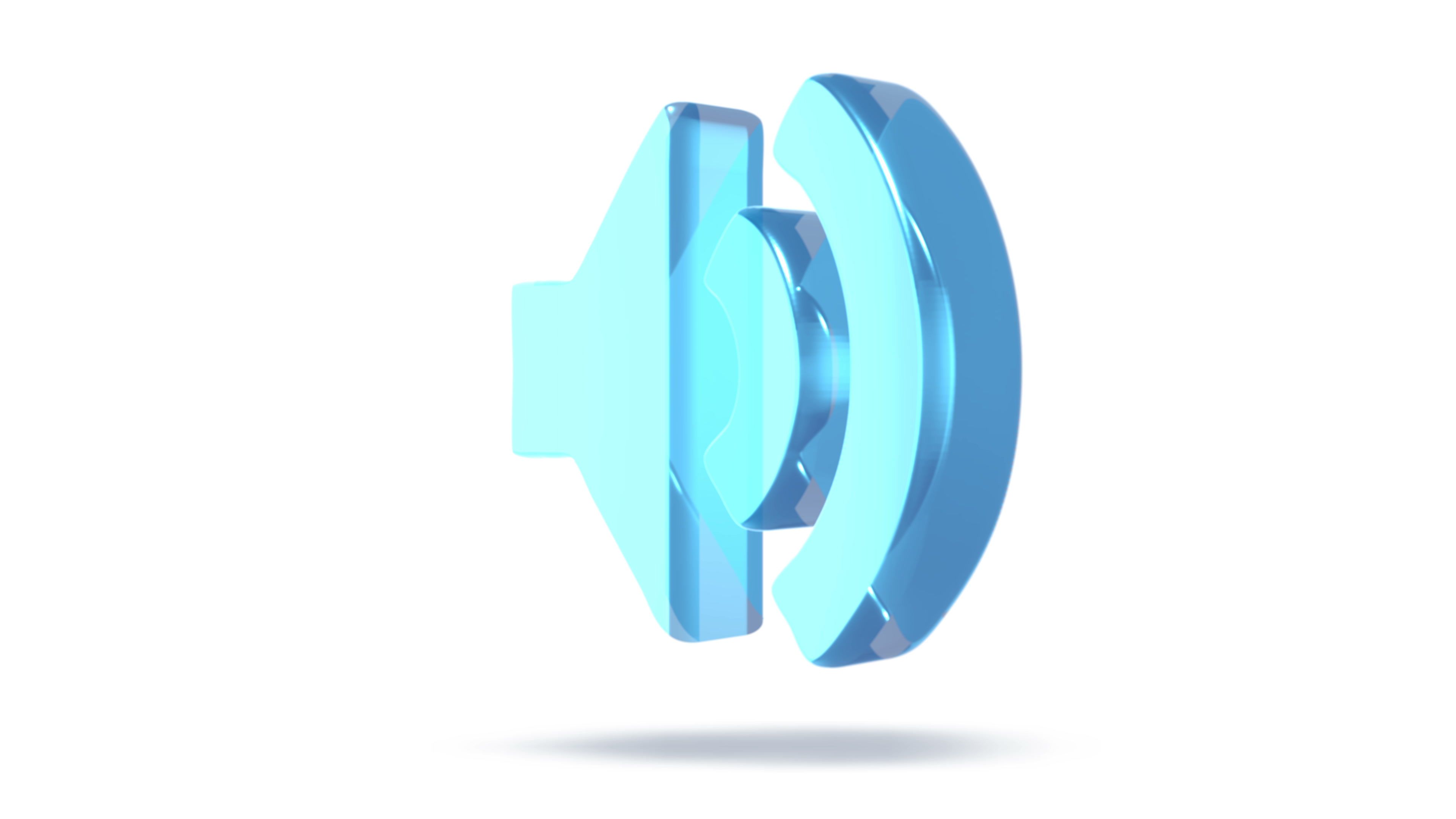 3840x2160 Sound Icon Is Made Of Glass Translucent Rotating Sound Sign