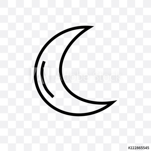 500x500 Basic Moon Icon Isolated On Transparent Background Simple