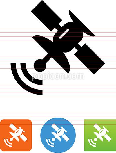 400x526 Orbiting Satellite Broadcasting Transmission Icon