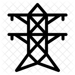 256x256 Transmission Tower Icon Of Glyph Style