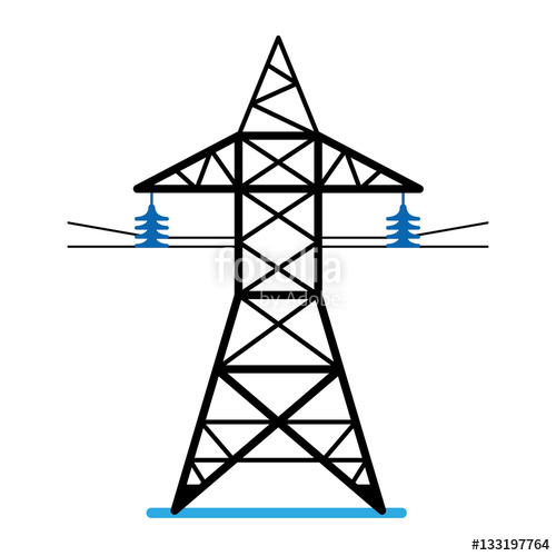 500x500 High Voltage Power Line Transmission Tower Electricity Pylon Icon