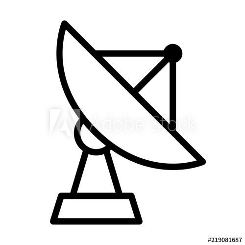 500x500 Large Satellite Dish Antenna Receiver And Transmitter