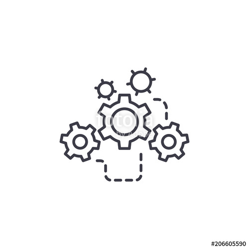 500x500 Gear Transmission Linear Icon Concept Gear Transmission Line