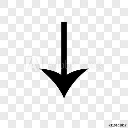 500x500 Down Arrow Vector Icon On Transparent Background, Down Arrow Icon