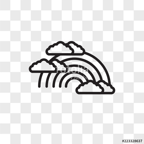 500x500 Rainbow Vector Icon Isolated On Transparent Background, Rainbow
