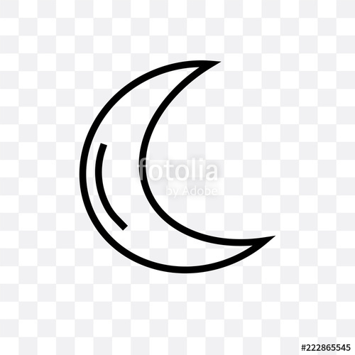500x500 Basic Moon Icon Isolated On Transparent Background Simple
