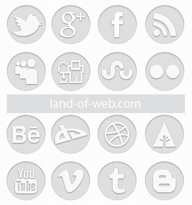 620x660 Freebie Light Grey Social Icon Pack