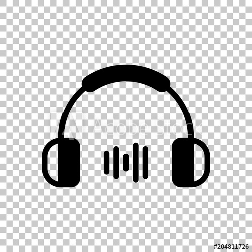 500x500 Headphones And Music Wave Medium Volume Level Simple Icon