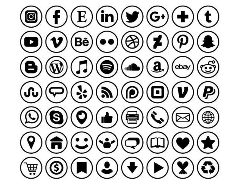794x613 Circle Social Media Icons Set Png Vector Transparent Etsy