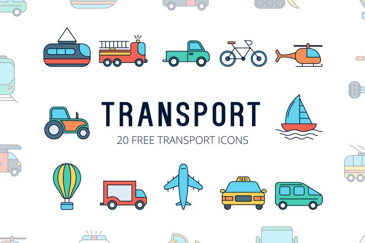 720x480 Transport Vector Free Icon Set