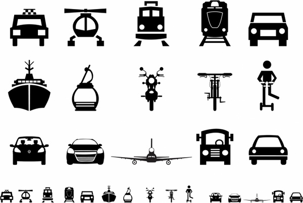 600x403 Transport Icons Free Vector In Adobe Illustrator