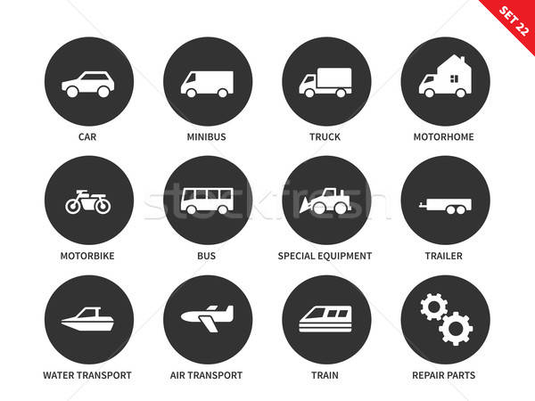 600x450 Transport Icons On White Background Vector Illustration Vector