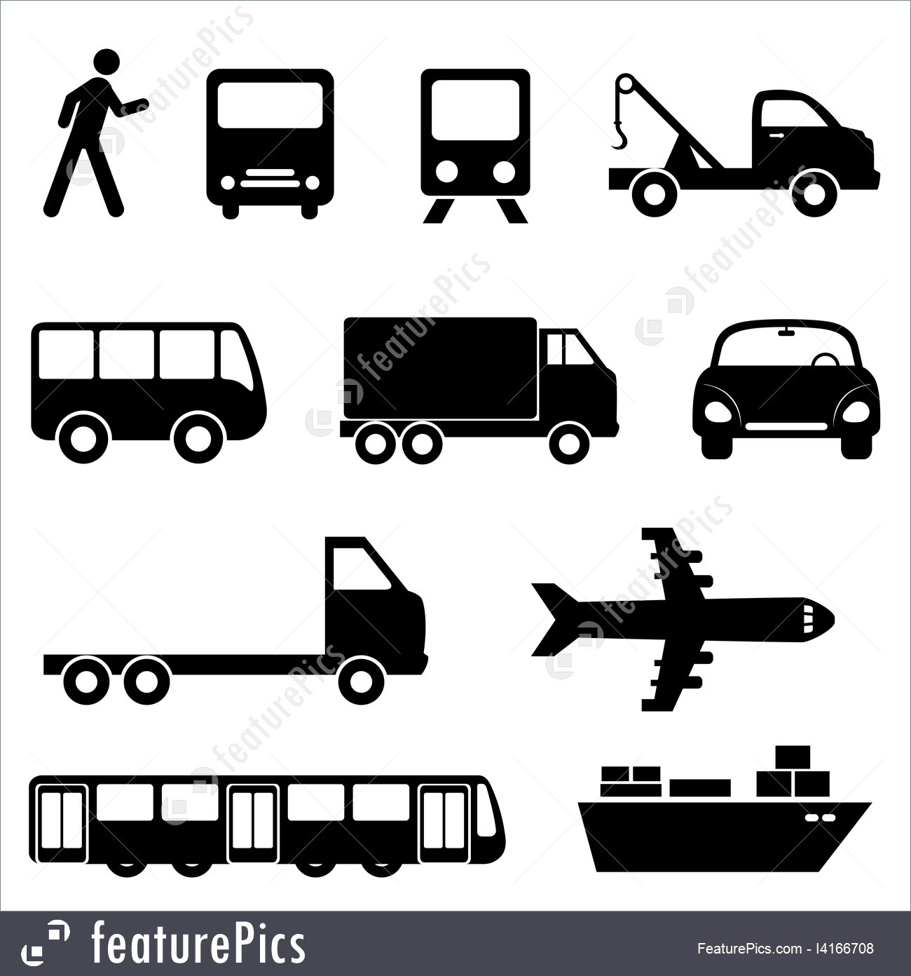 1300x1392 Transportation Icon Set Illustration