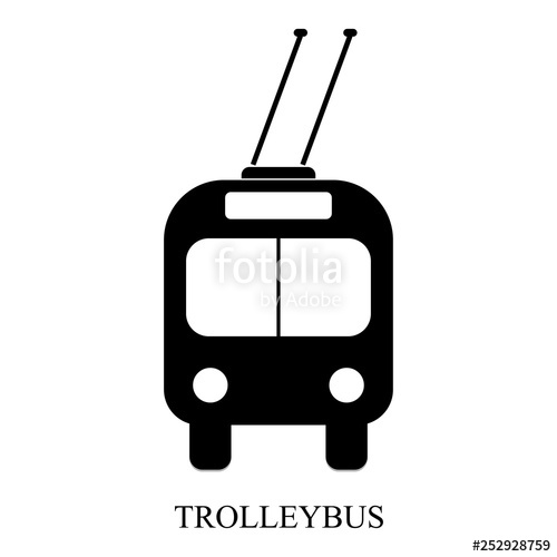 500x500 Trolley Bus Vector Illustration Of A Public Transport Icon In Flat