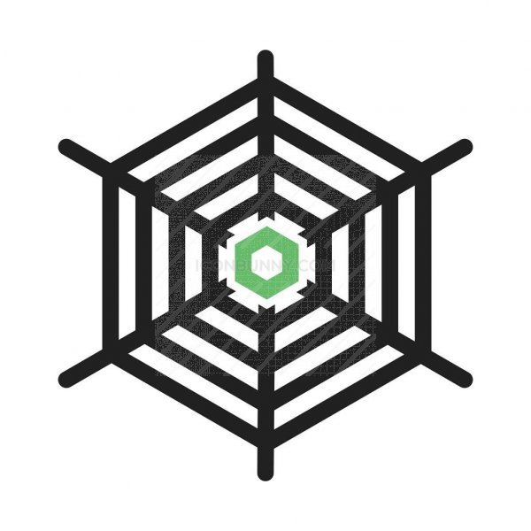 600x600 Spiderweb Line Green Black Icon