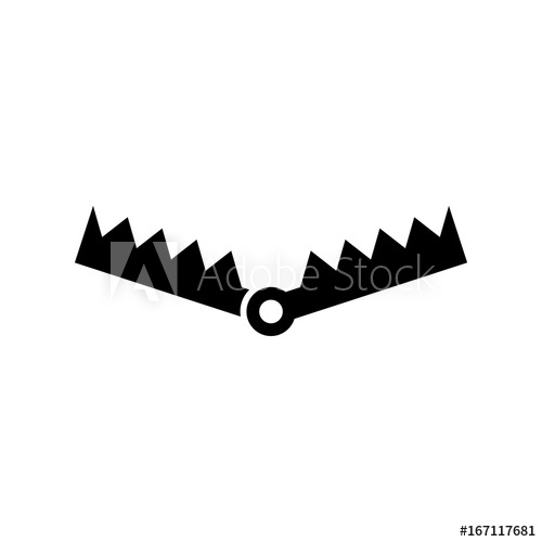 500x500 Trap Icon Black, Minimalist Icon Isolated On White Background