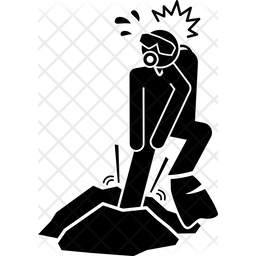 256x256 Diver Leg Trap Icon Of Glyph Style