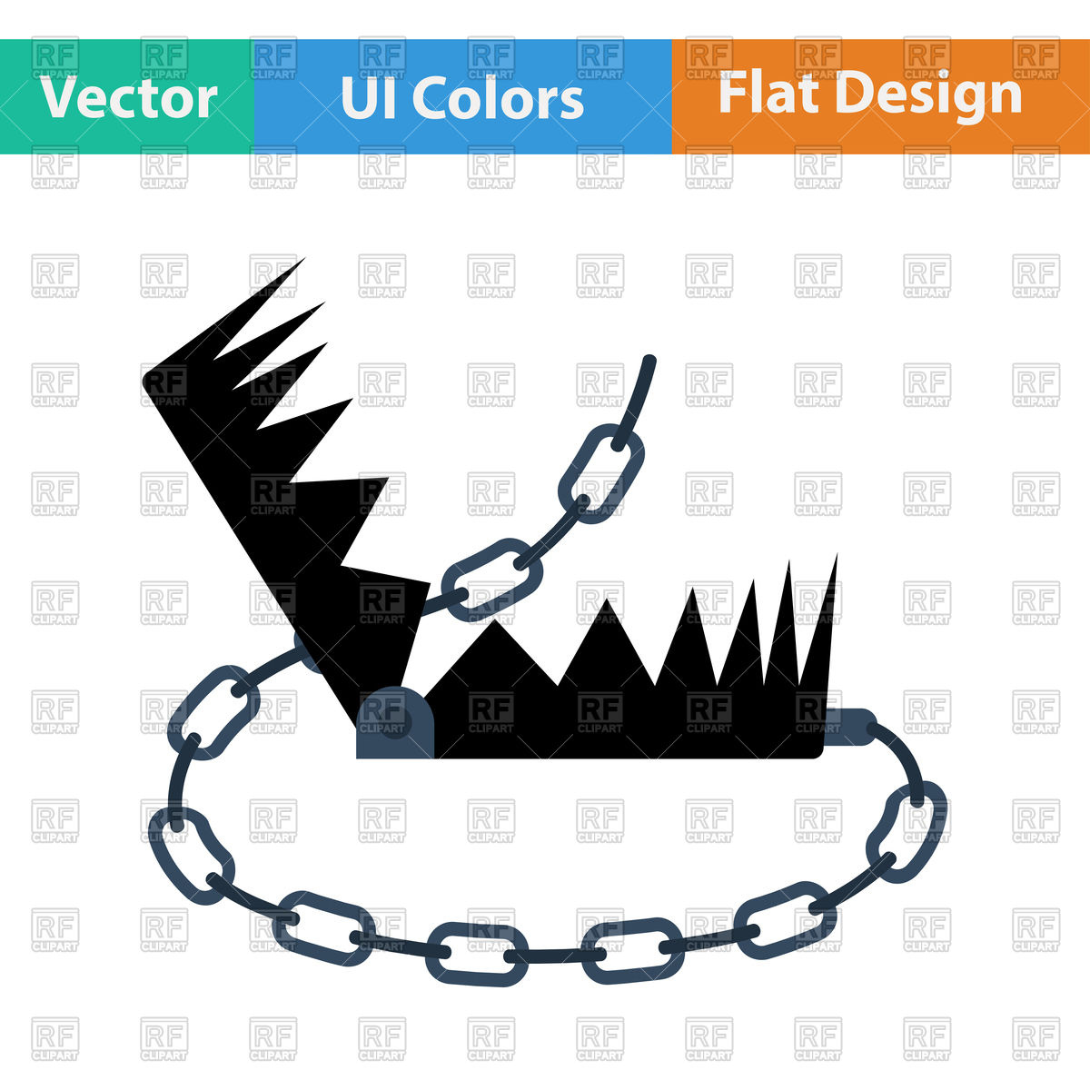 1200x1200 Flat Design Icon Of Bear Hunting Trap Vector Image Of Icons