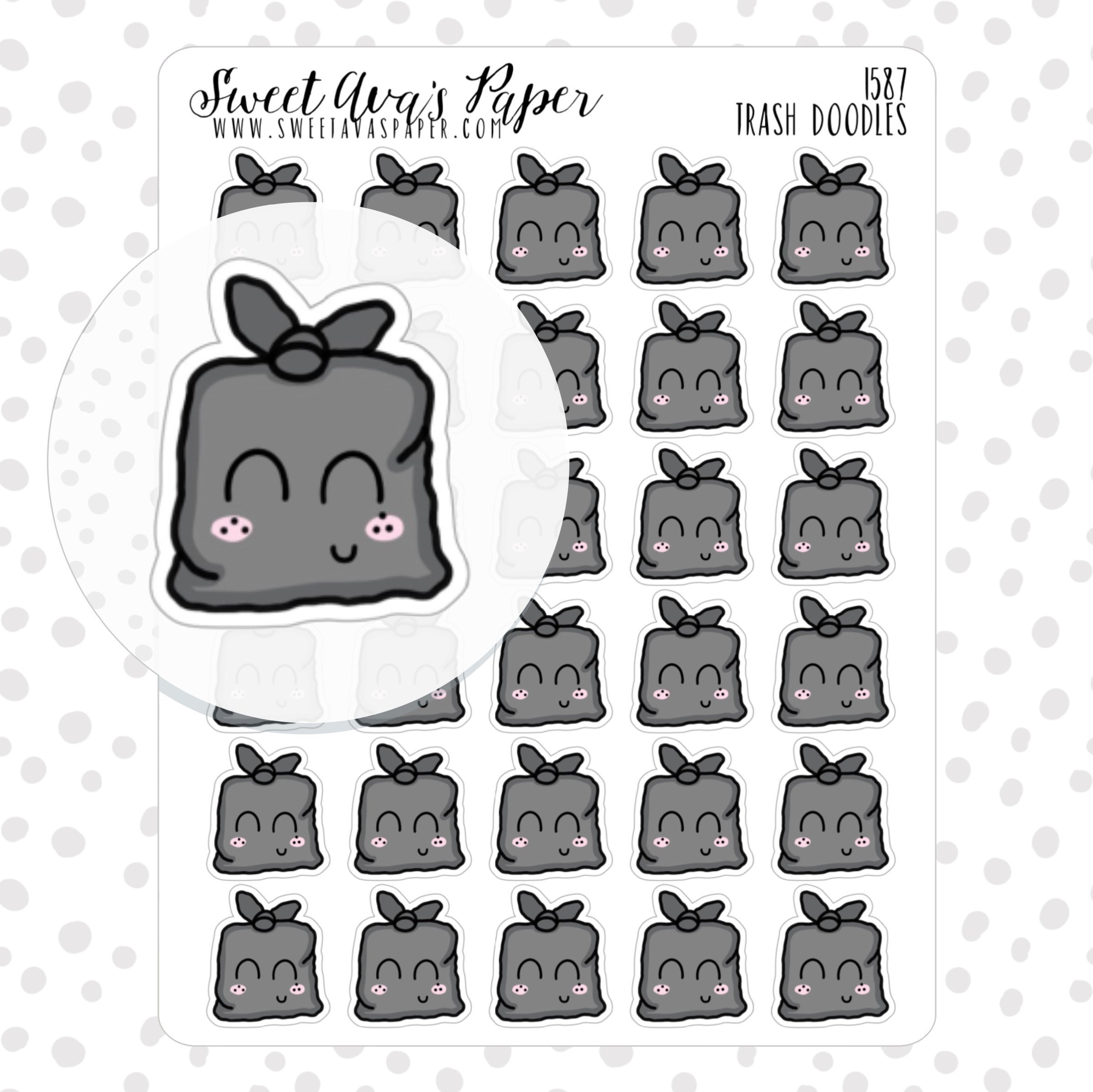 2394x2392 Trash Bag Planner Stickers