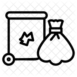256x256 Trash Bag Icon Of Line Style