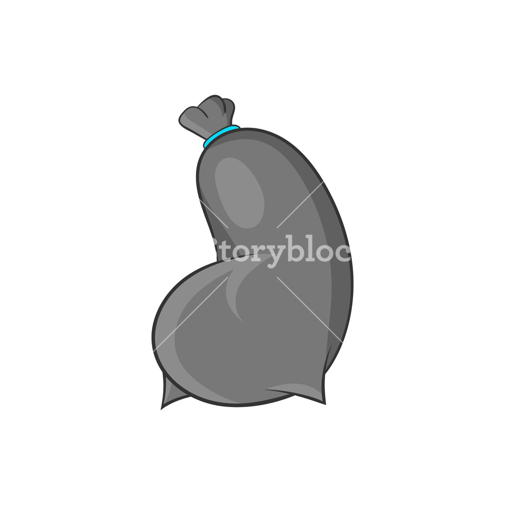 1000x1000 Trash Bag Icon In Cartoon Style Isolated On White Background