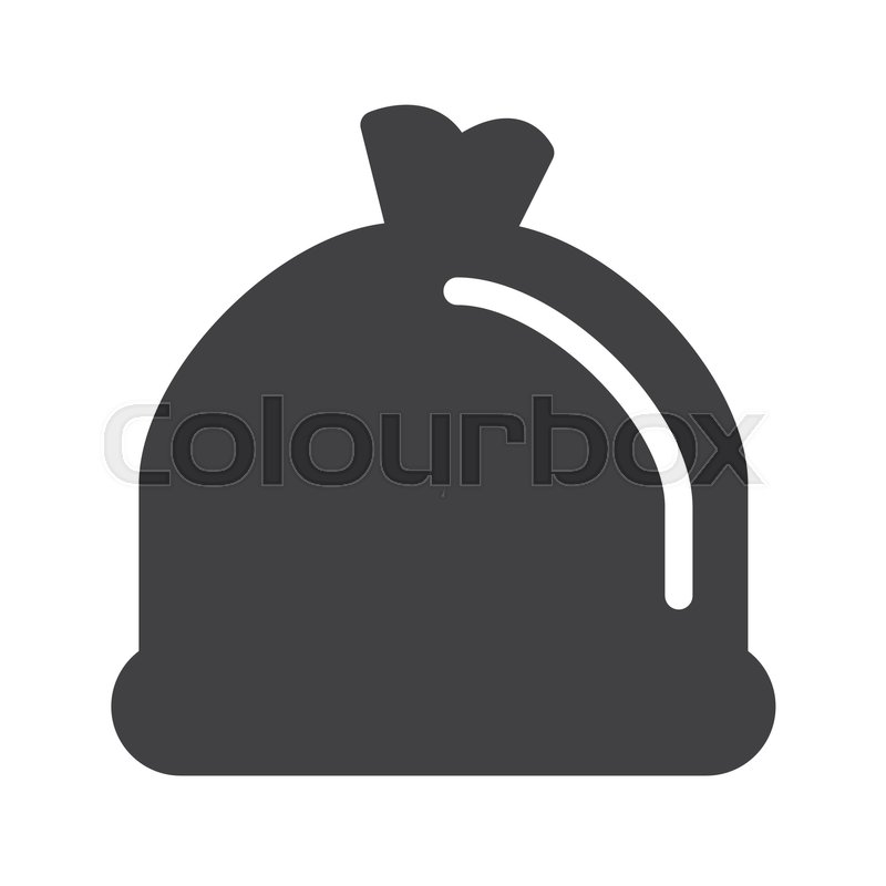 800x800 Trash Bag Icon Vector, Filled Flat Stock Vector Colourbox