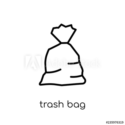 500x500 Trash Bag Icon Trendy Modern Flat Linear Vector Trash Bag Icon