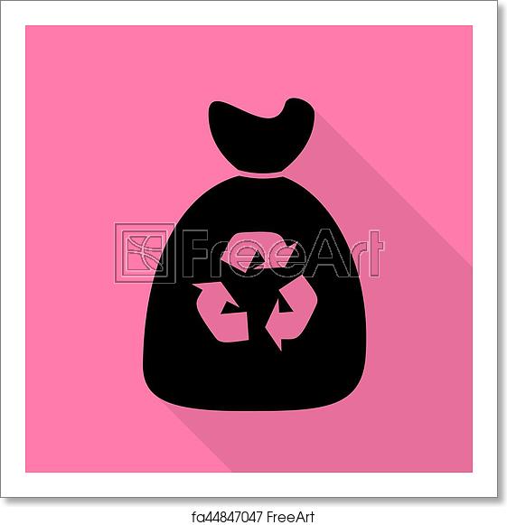 561x581 Free Art Print Of Trash Bag Icon Black Icon With Flat Style