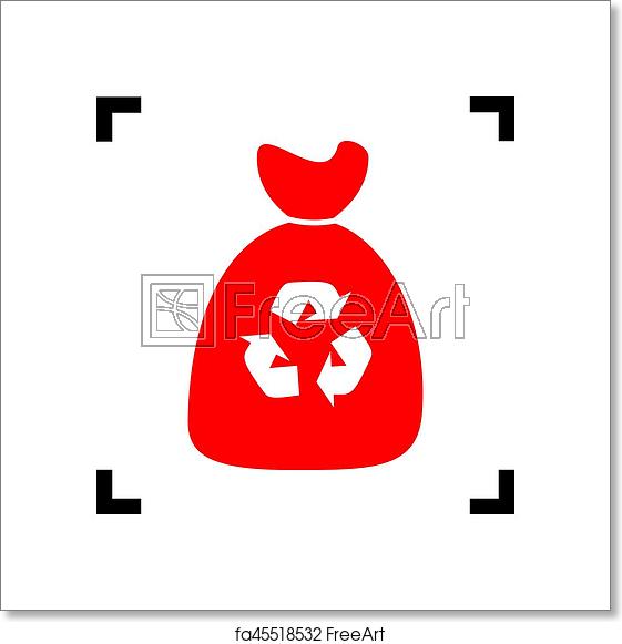 561x581 Free Art Print Of Trash Bag Icon Vector Red Icon Inside Black