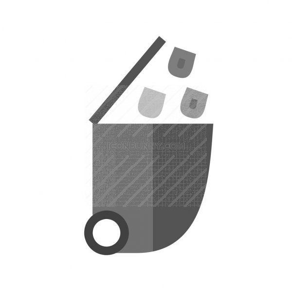 600x600 Recycle Bin Greyscale Icon