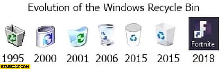 735x232 Evolution Of The Windows Recycle Bin Fortnite Icon