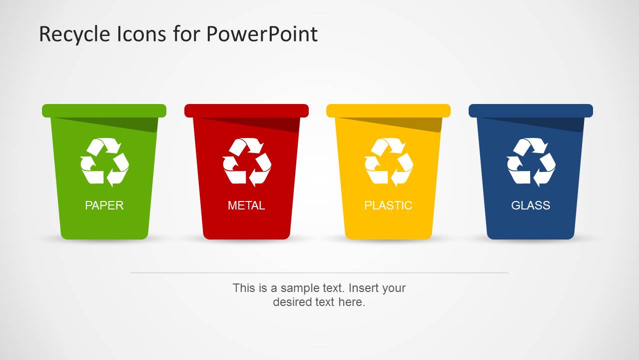 1279x720 Recycle Template For Powerpoint With Trash Can Icons