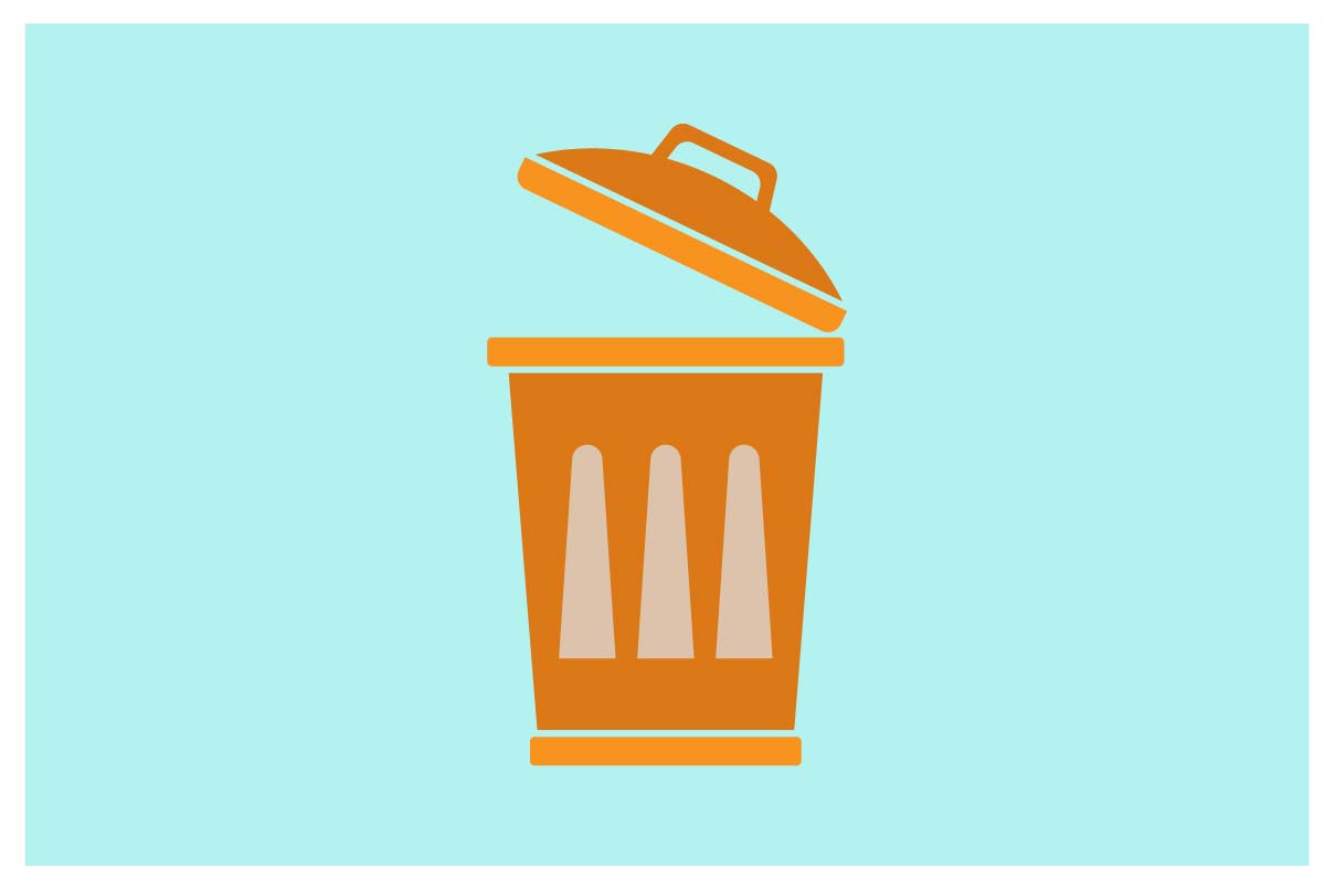 1209x805 Trash Can Icon Vector Graphic