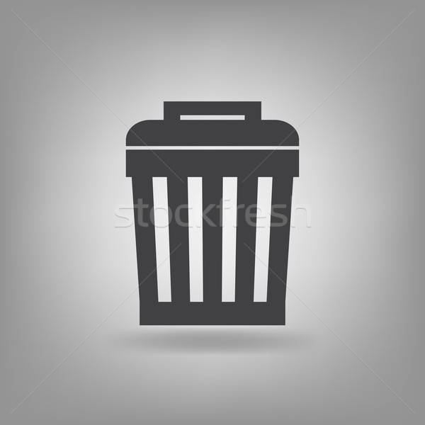 600x600 Vector Flat Trash Can Icon Symbol About Recycle Concept Vector