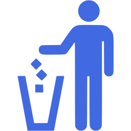 256x256 Royal Blue Trash Icon