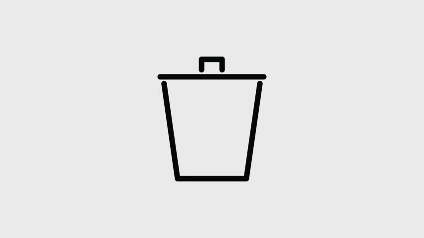 852x480 Trash Bin Animated Icon, Video Stock Footage Video