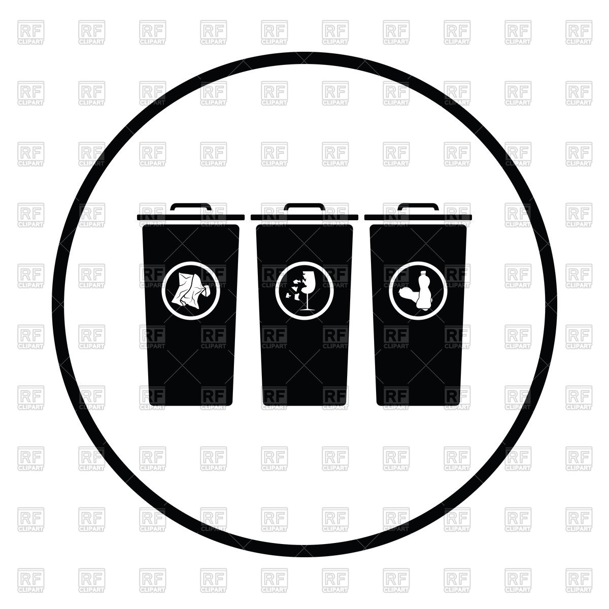 1200x1200 Garbage Containers With Separate Trash Icon Vector Image Of Icons