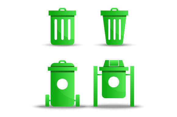 580x386 Green Trash Icon Graphic