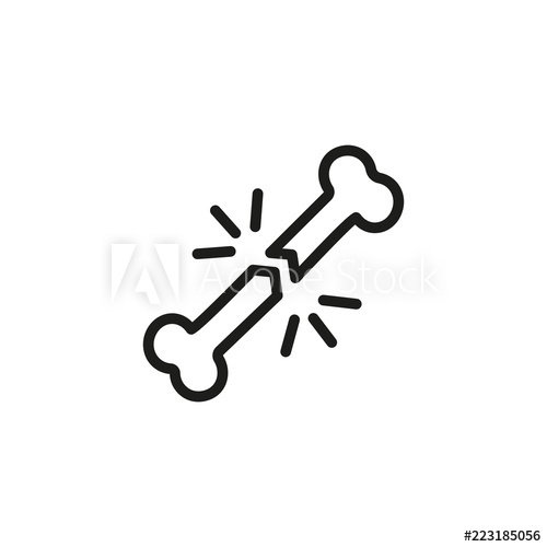 500x500 Broken Bone Line Icon Fracture, Leg, Hand, Trauma Health Care