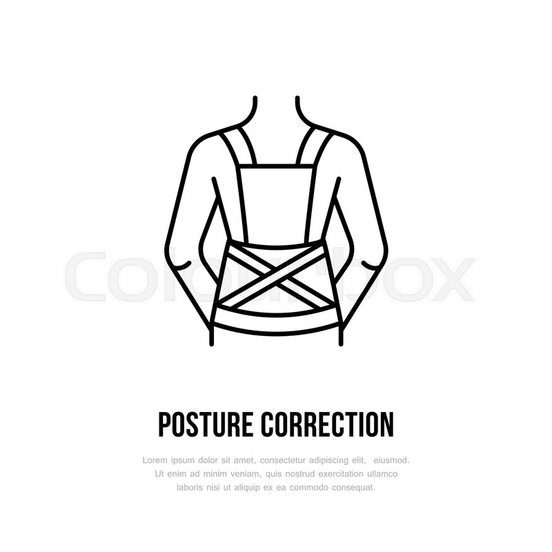 800x800 Posture Correction Icon, Line Logo Stock Vector Colourbox