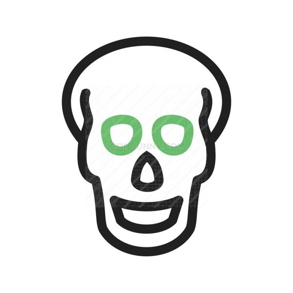 600x600 Skull X Ray Line Green Black Icon