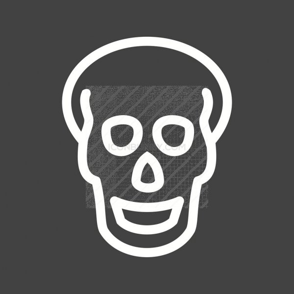 600x600 Skull X Ray Line Inverted Icon