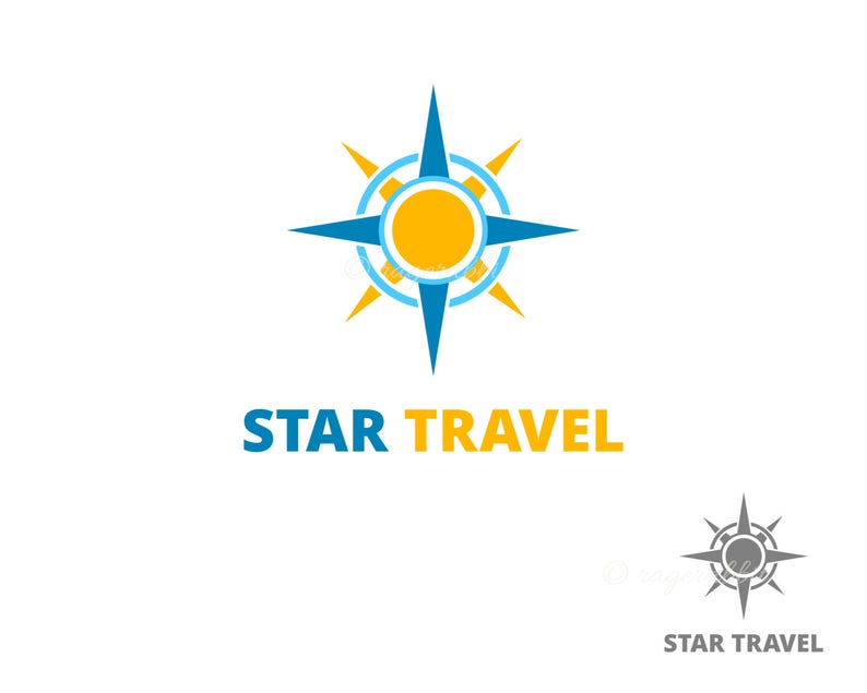 794x635 Star Travel Logo Template Tourism Adventures Travel Agency Etsy